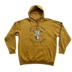 Yellowstone Montana For‎ The Brand Hoodie Pullover Sweatshirt Mens Large Mustard